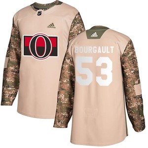 Men's Ottawa Senators Xavier Bourgault Adidas Authentic Veterans Day Practice Jersey - Camo