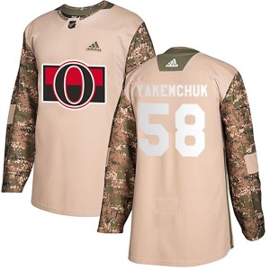 Men's Ottawa Senators Carter Yakemchuk Adidas Authentic Veterans Day Practice Jersey - Camo