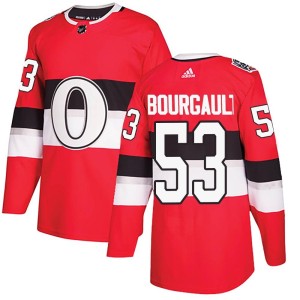 Men's Ottawa Senators Xavier Bourgault Adidas Authentic 2017 100 Classic Jersey - Red