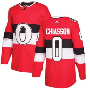 Men's Ottawa Senators Jake Chiasson Adidas Authentic 2017 100 Classic Jersey - Red