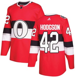 Men's Ottawa Senators Hayden Hodgson Adidas Authentic 2017 100 Classic Jersey - Red