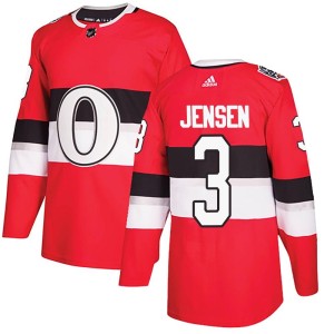 Men's Ottawa Senators Nick Jensen Adidas Authentic 2017 100 Classic Jersey - Red