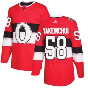 Men's Ottawa Senators Carter Yakemchuk Adidas Authentic 2017 100 Classic Jersey - Red