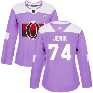 Women's Ottawa Senators Jan Jenik Adidas Authentic Fights Cancer Practice Jersey - Purple