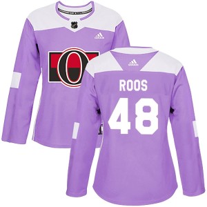 Women's Ottawa Senators Filip Roos Adidas Authentic Fights Cancer Practice Jersey - Purple