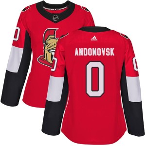 Women's Ottawa Senators Matthew Andonovski Adidas Authentic Home Jersey - Red