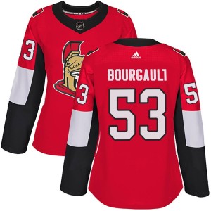 Women's Ottawa Senators Xavier Bourgault Adidas Authentic Home Jersey - Red