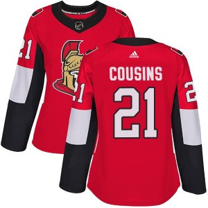 Women's Ottawa Senators Nick Cousins Adidas Authentic Home Jersey - Red