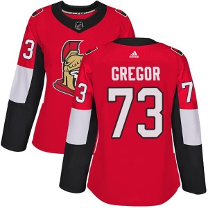 Women's Ottawa Senators Noah Gregor Adidas Authentic Home Jersey - Red