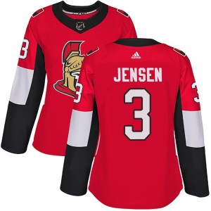 Women's Ottawa Senators Nick Jensen Adidas Authentic Home Jersey - Red