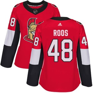 Women's Ottawa Senators Filip Roos Adidas Authentic Home Jersey - Red