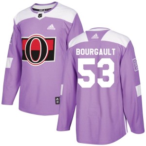 Youth Ottawa Senators Xavier Bourgault Adidas Authentic Fights Cancer Practice Jersey - Purple