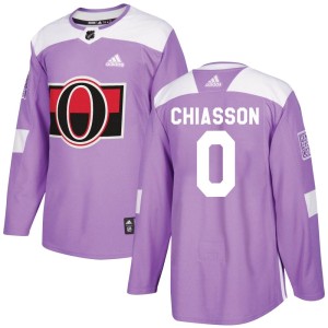 Men's Ottawa Senators Jake Chiasson Adidas Authentic Fights Cancer Practice Jersey - Purple