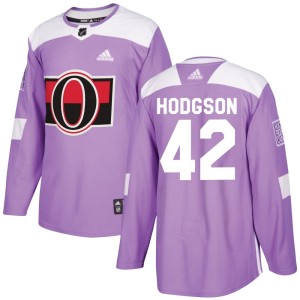 Men's Ottawa Senators Hayden Hodgson Adidas Authentic Fights Cancer Practice Jersey - Purple