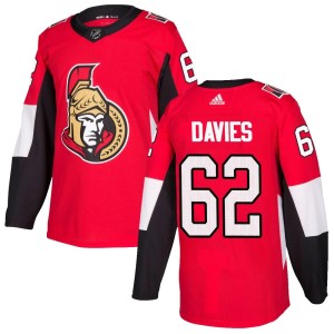 Youth Ottawa Senators Jeremy Davies Adidas Authentic Home Jersey - Red