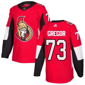 Youth Ottawa Senators Noah Gregor Adidas Authentic Home Jersey - Red