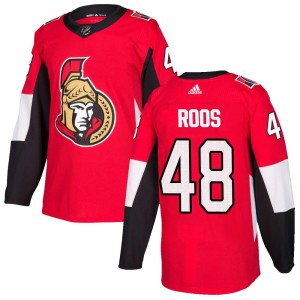 Youth Ottawa Senators Filip Roos Adidas Authentic Home Jersey - Red