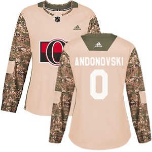 Women's Ottawa Senators Matthew Andonovski Adidas Authentic Veterans Day Practice Jersey - Camo