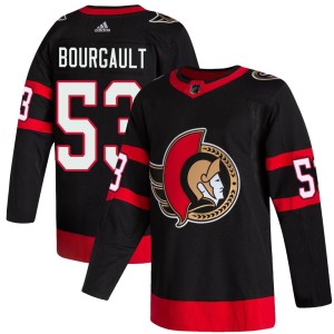 Youth Ottawa Senators Xavier Bourgault Adidas Authentic 2020/21 Home Jersey - Black