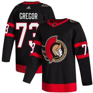 Youth Ottawa Senators Noah Gregor Adidas Authentic 2020/21 Home Jersey - Black