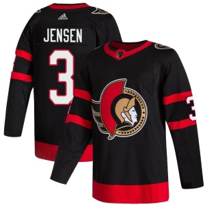 Youth Ottawa Senators Nick Jensen Adidas Authentic 2020/21 Home Jersey - Black