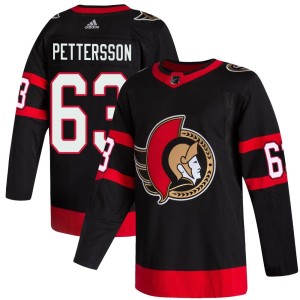 Youth Ottawa Senators Oskar Pettersson Adidas Authentic 2020/21 Home Jersey - Black