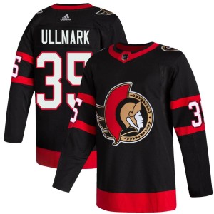 Youth Ottawa Senators Linus Ullmark Adidas Authentic 2020/21 Home Jersey - Black