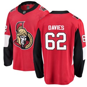 Men's Ottawa Senators Jeremy Davies Fanatics Branded Breakaway Home Jersey - Red