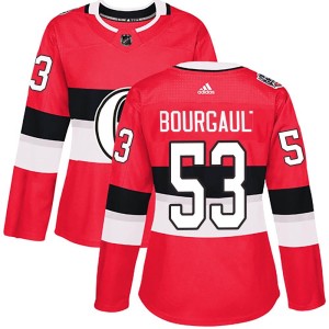 Women's Ottawa Senators Xavier Bourgault Adidas Authentic 2017 100 Classic Jersey - Red