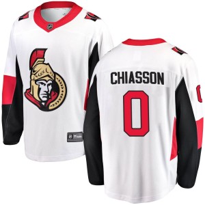 Men's Ottawa Senators Jake Chiasson Fanatics Branded Breakaway Away Jersey - White