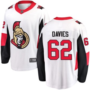 Men's Ottawa Senators Jeremy Davies Fanatics Branded Breakaway Away Jersey - White