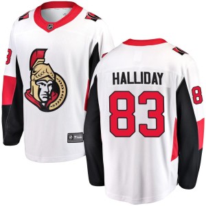 Men's Ottawa Senators Stephen Halliday Fanatics Branded Breakaway Away Jersey - White