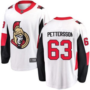 Men's Ottawa Senators Oskar Pettersson Fanatics Branded Breakaway Away Jersey - White