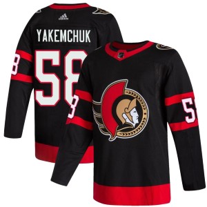 Men's Ottawa Senators Carter Yakemchuk Adidas Authentic 2020/21 Home Jersey - Black